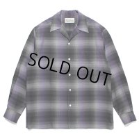 WACKO MARIA/OMBRE CHECK OPEN COLLAR SHIRT（PURPLE）［オンブレチェックオープンカラーシャツ-23秋冬］