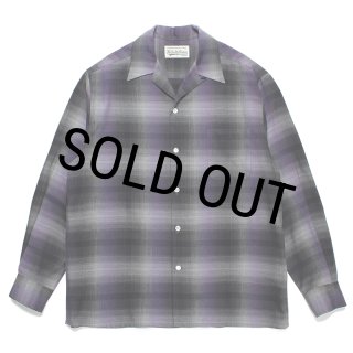 wacko maria wackomaria オンブレチェックシャツ 紫黒 M WACKO MARIA/OMBRE CHECK OPEN COLLAR SHIRT（PURPLE
