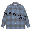 WACKO MARIA/OMBRE CHECK OPEN COLLAR SHIRT（BLUE）［オンブレチェックオープンカラーシャツ-23秋冬］