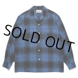 WACKO MARIA/OMBRE CHECK OPEN COLLAR SHIRT（BLUE）［オンブレチェックオープンカラーシャツ-23秋冬］