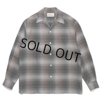 WACKO MARIA/OMBRE CHECK OPEN COLLAR SHIRT（BROWN）［オンブレチェックオープンカラーシャツ-23秋冬］