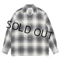 WACKO MARIA/OMBRE CHECK OPEN COLLAR SHIRT（WHITE）［オンブレチェックオープンカラーシャツ-23秋冬］