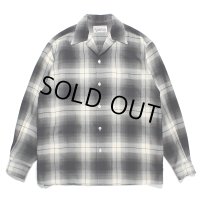 WACKO MARIA/OMBRE CHECK OPEN COLLAR SHIRT（WHITE）［オンブレチェックオープンカラーシャツ-23秋冬］
