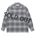 WACKO MARIA/OMBRE CHECK OPEN COLLAR SHIRT（NAVY）［オンブレチェックオープンカラーシャツ-23秋冬］