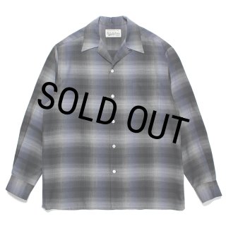 WACKO MARIA オンブレチェック オープンカラーシャツ 美品 S WACKO MARIA/OMBRE CHECK OPEN COLLAR SHIRT（WHITE）［オンブレ