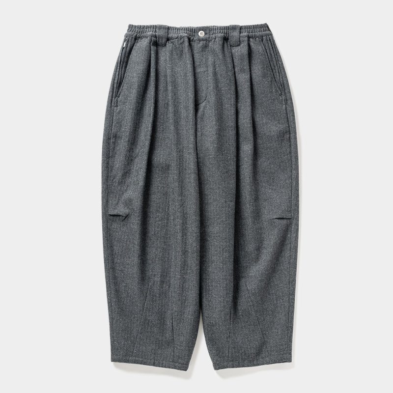 画像1: TIGHTBOOTH/WOOL HERRINGBONE BALLOON PANTS（Charcoal） 【20%OFF】［ウールヘリンボーンバルーンパンツ-23秋冬］