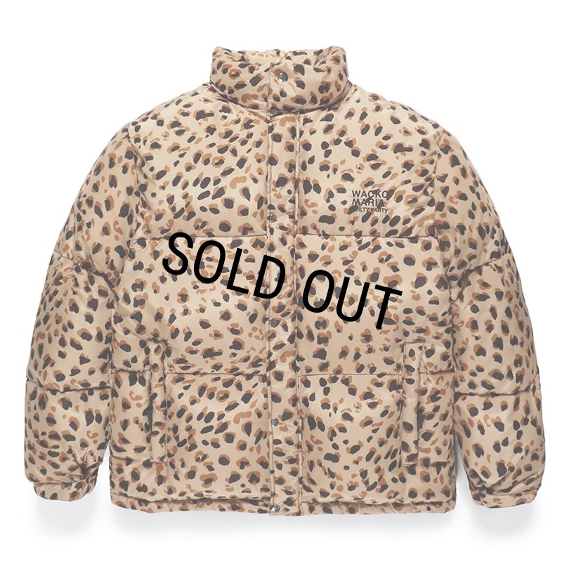 WACKO MARIA/NANGA / LEOPARD DOWN JACKET（BEIGE）［レオパードダウン
