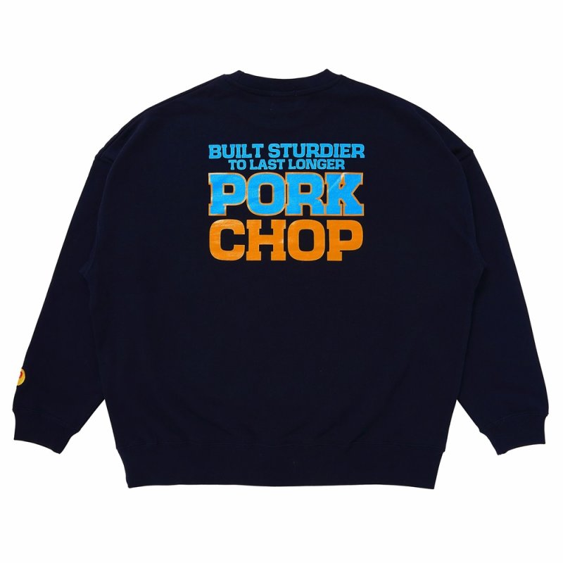 画像2: PORKCHOP/O.P. SQUARE SWEAT（NAVY）［クルーネックスウェット-23秋冬］