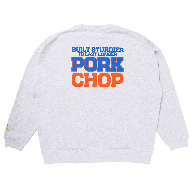画像2: PORKCHOP/O.P. SQUARE SWEAT（ASH）［クルーネックスウェット-23秋冬］
