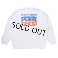 PORKCHOP/O.P. SQUARE SWEAT（ASH）［クルーネックスウェット-23秋冬］