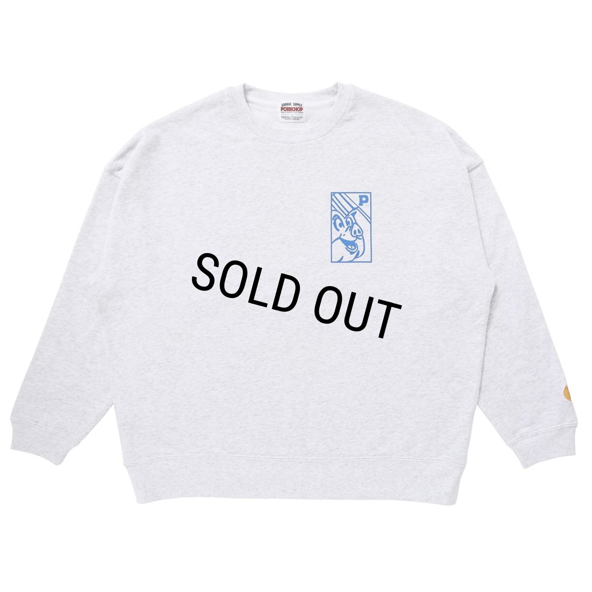 画像2: PORKCHOP/O.P. SQUARE SWEAT（ASH）［クルーネックスウェット-23秋冬］ (2)