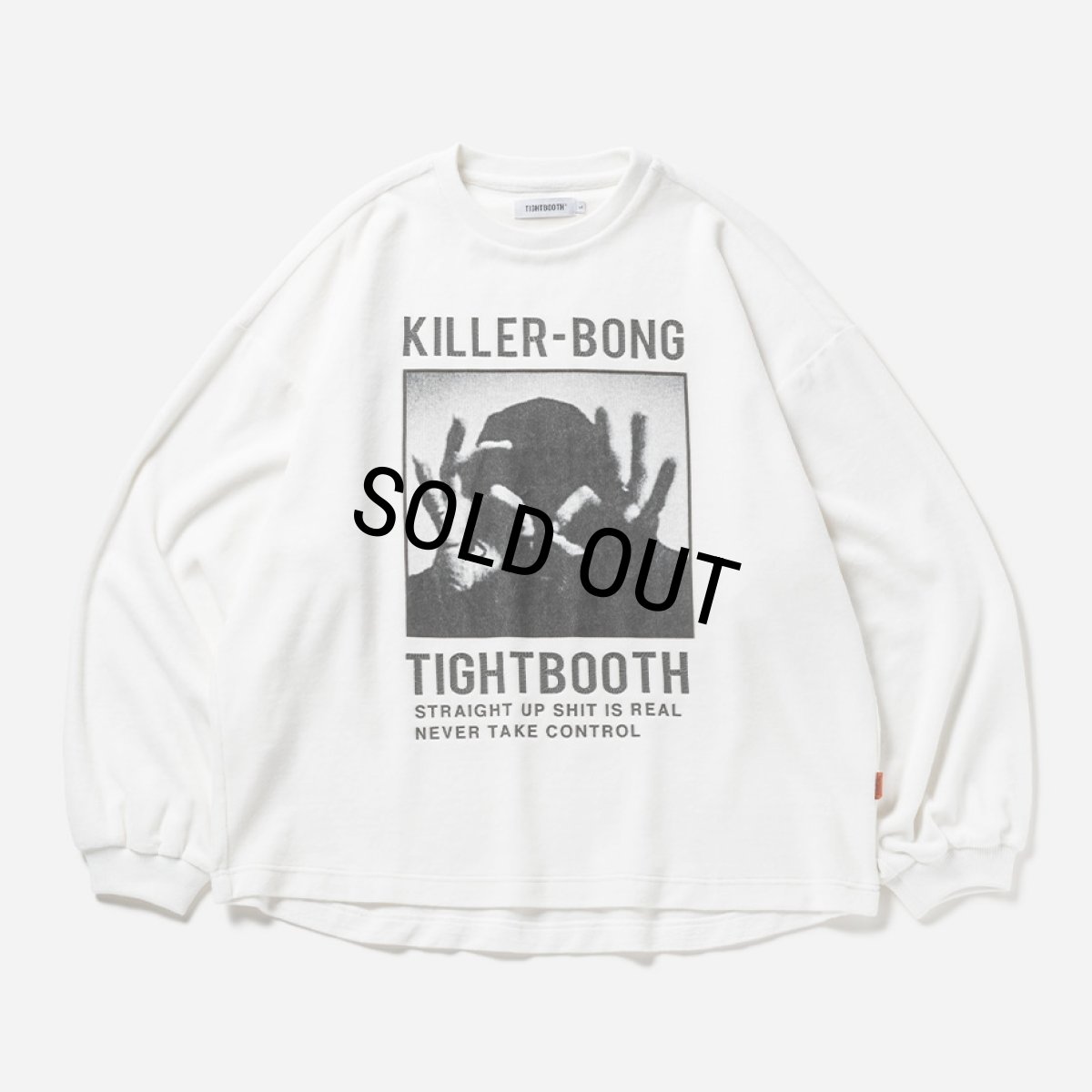画像1: TIGHTBOOTH/HAND SIGN VELOUR LS（White）［ベロアロングスリーブ-23秋冬］ (1)
