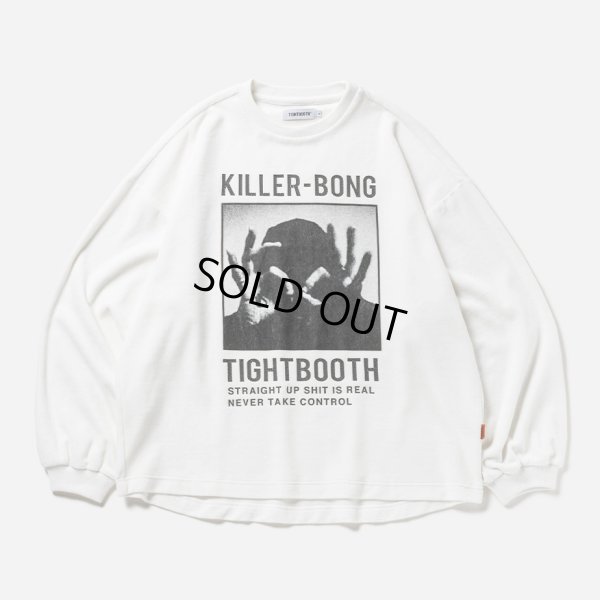 画像1: TIGHTBOOTH/HAND SIGN VELOUR LS（White）［ベロアロングスリーブ-23秋冬］