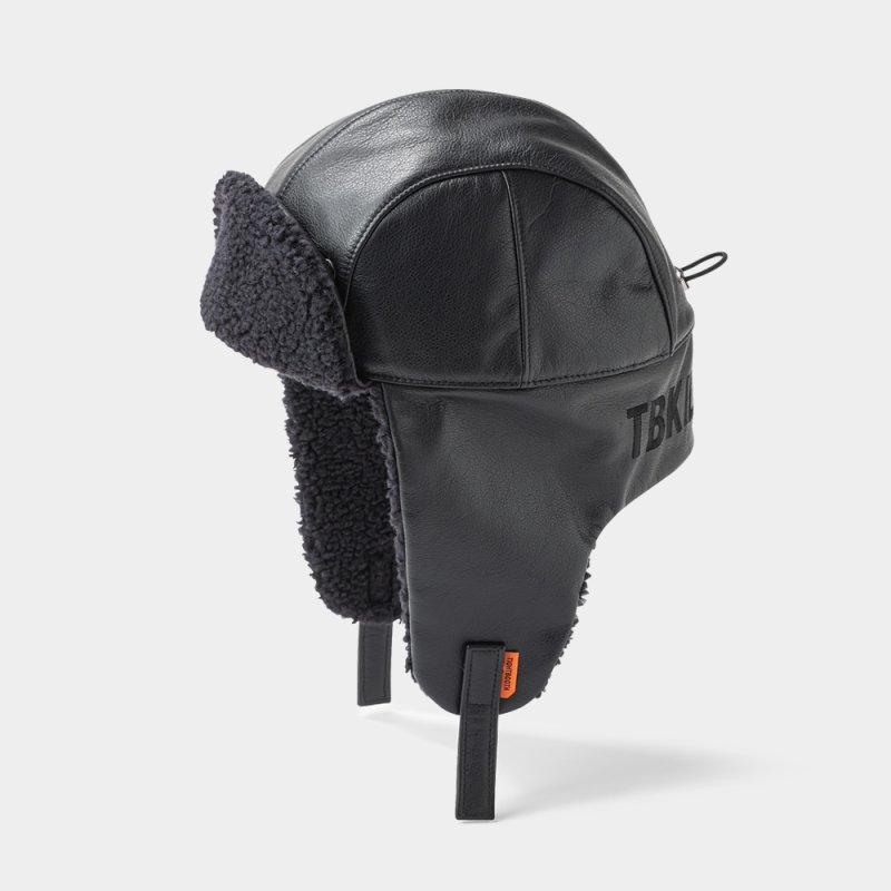 画像1: TIGHTBOOTH/LEATHER FLIGHT CAP（Black）［レザーフライトキャップ-23秋冬］