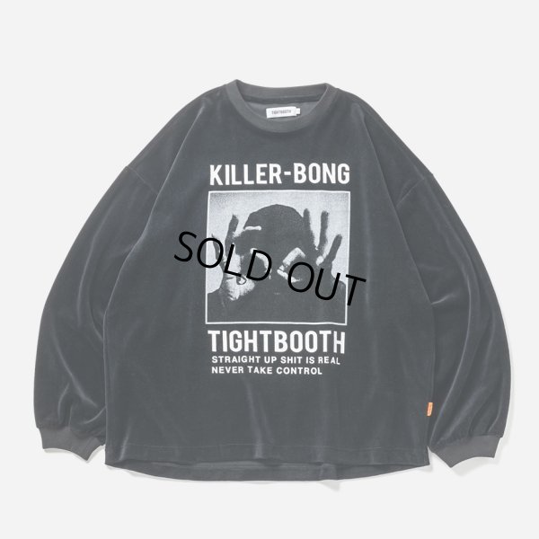 画像1: TIGHTBOOTH/HAND SIGN VELOUR LS（Black）［ベロアロングスリーブ-23秋冬］