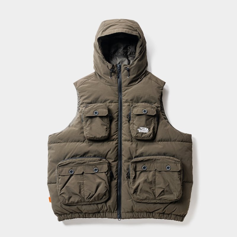 画像1: 【30%OFF】TIGHTBOOTH/DOWN VEST（Olive）［ダウンベスト-23秋冬］