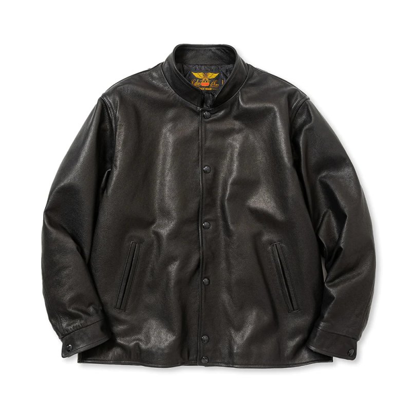 画像1: CALEE/CROME LEATHER AWARD TYPE JACKET（BLACK）［レザーアワードJKT-23秋冬］