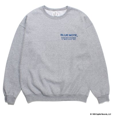 画像1: WACKO MARIA/BLUE NOTE / SWEAT SHIRT（GRAY）［クルーネックスウェット-23秋冬］