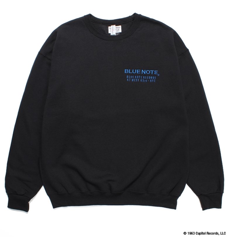 画像1: WACKO MARIA/BLUE NOTE / SWEAT SHIRT（BLACK）［クルーネックスウェット-23秋冬］