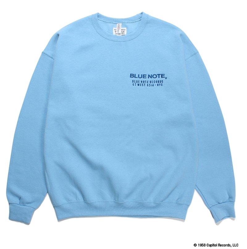 画像1: WACKO MARIA/BLUE NOTE / SWEAT SHIRT（BLUE）［クルーネックスウェット-23秋冬］
