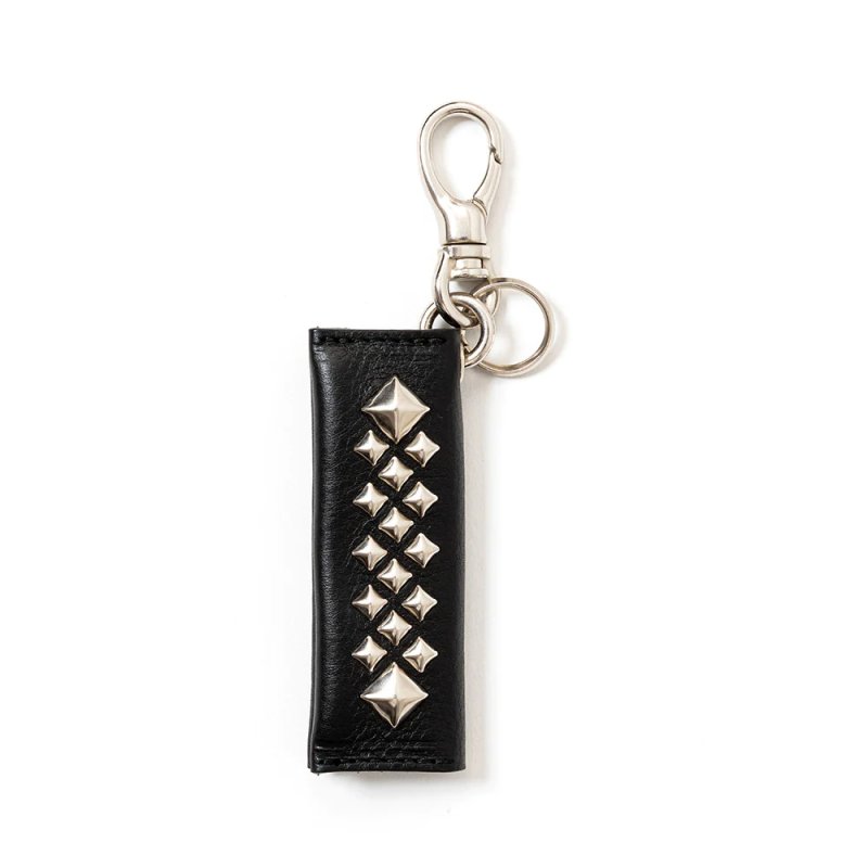 画像1: CALEE/STUDS LEATHER ASSORT KEY RING ＜TYPE III＞ C（BLACK C）［スタッズレザーキーリング-23秋冬］