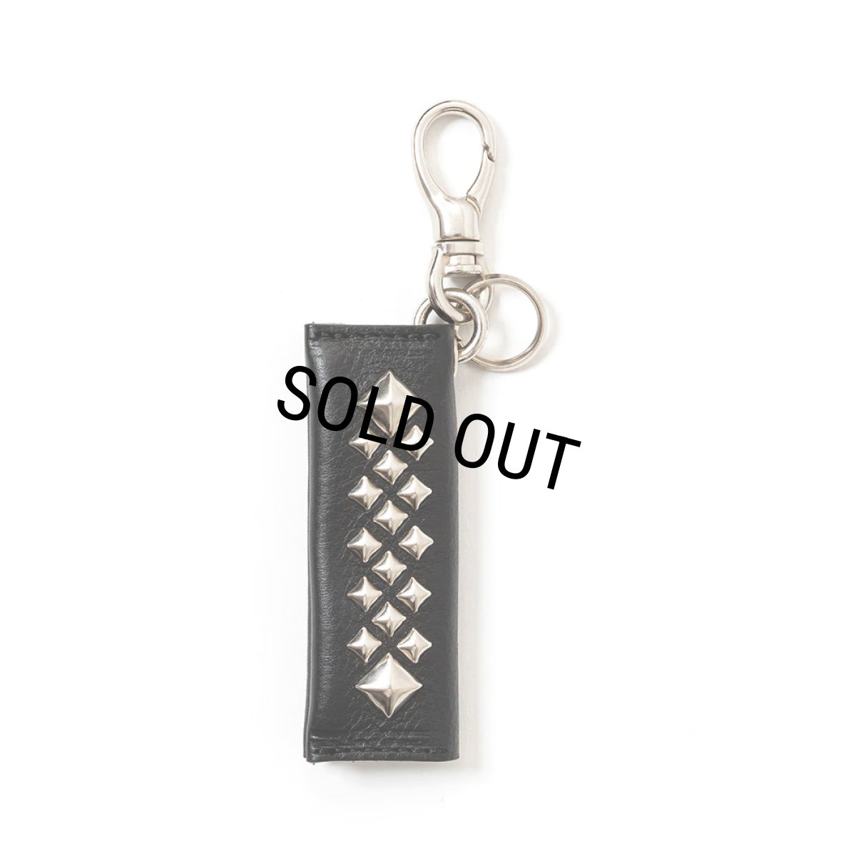 画像1: CALEE/STUDS LEATHER ASSORT KEY RING ＜TYPE III＞ C（BLACK C）［スタッズレザーキーリング-23秋冬］ (1)