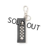 CALEE/STUDS LEATHER ASSORT KEY RING ＜TYPE III＞ C（BLACK C）［スタッズレザーキーリング-23秋冬］