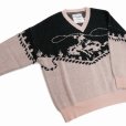 画像3: DAIRIKU/"Cowboy" Pullover Knit（Pink & Black）［プルオーバーニット-24春夏］ (3)