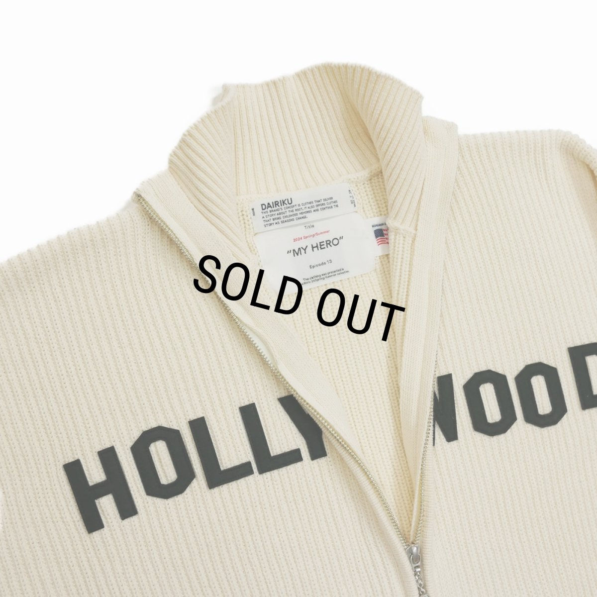 画像5: DAIRIKU/"HOLLYWOOD" Drivers Knit（White & Black）［ドライバーズニット-24春夏］ (5)