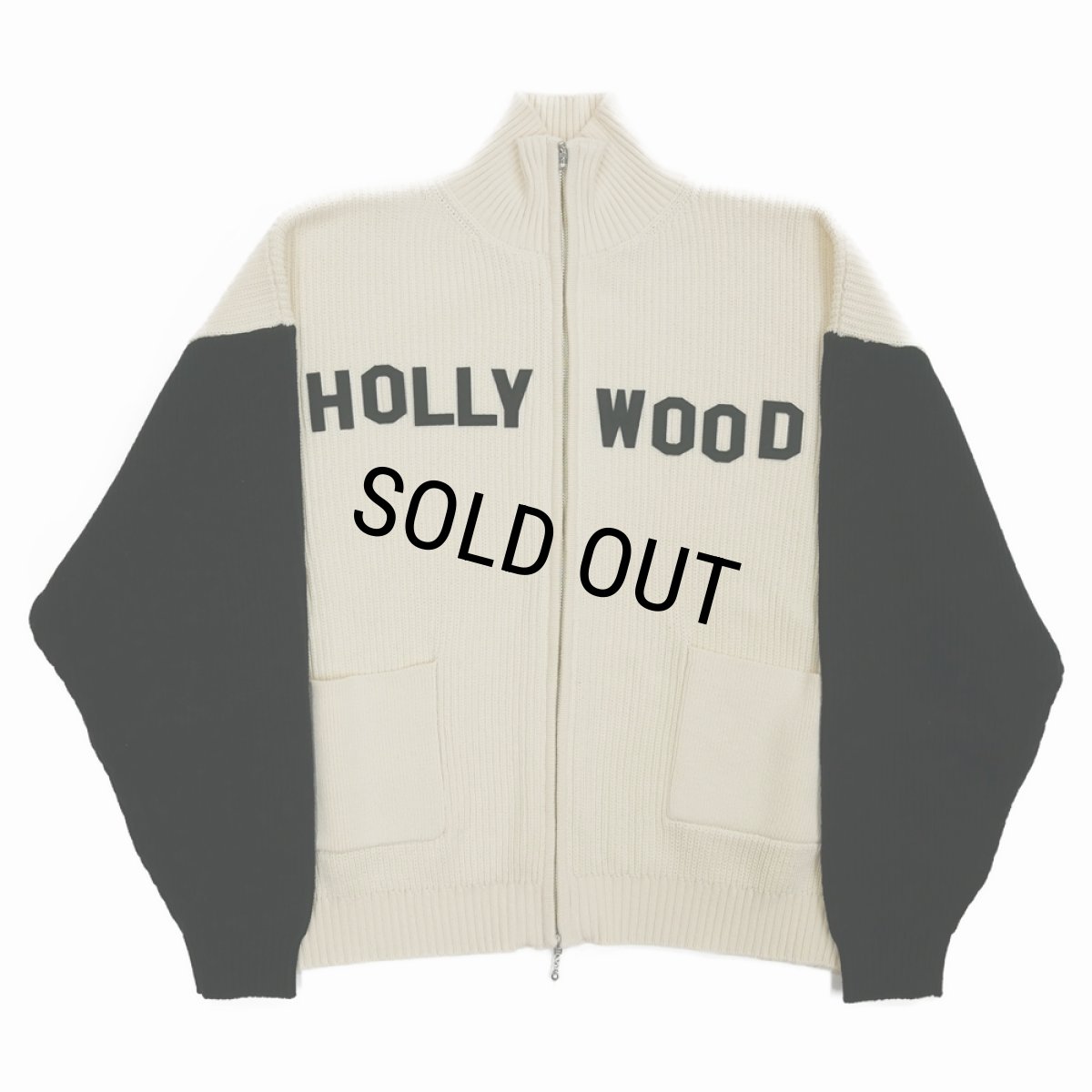 画像1: DAIRIKU/"HOLLYWOOD" Drivers Knit（White & Black）［ドライバーズニット-24春夏］ (1)