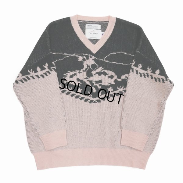 画像1: DAIRIKU/"Cowboy" Pullover Knit（Pink & Black）［プルオーバーニット-24春夏］