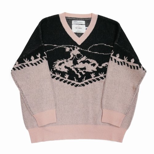 他の写真1: DAIRIKU/"Cowboy" Pullover Knit（Pink & Black）［プルオーバーニット-24春夏］