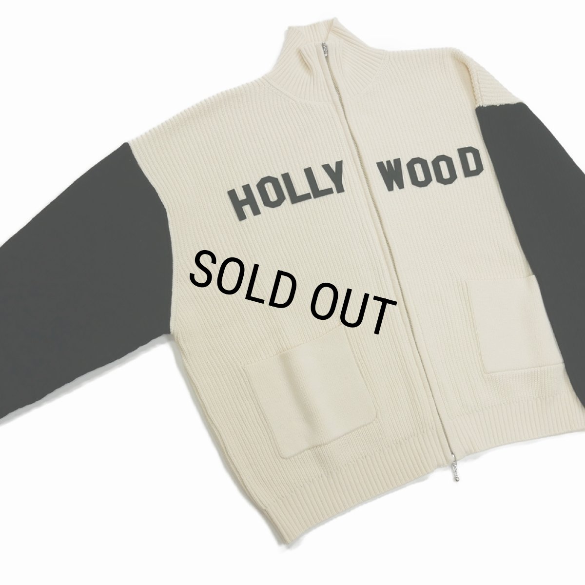 画像3: DAIRIKU/"HOLLYWOOD" Drivers Knit（White & Black）［ドライバーズニット-24春夏］ (3)