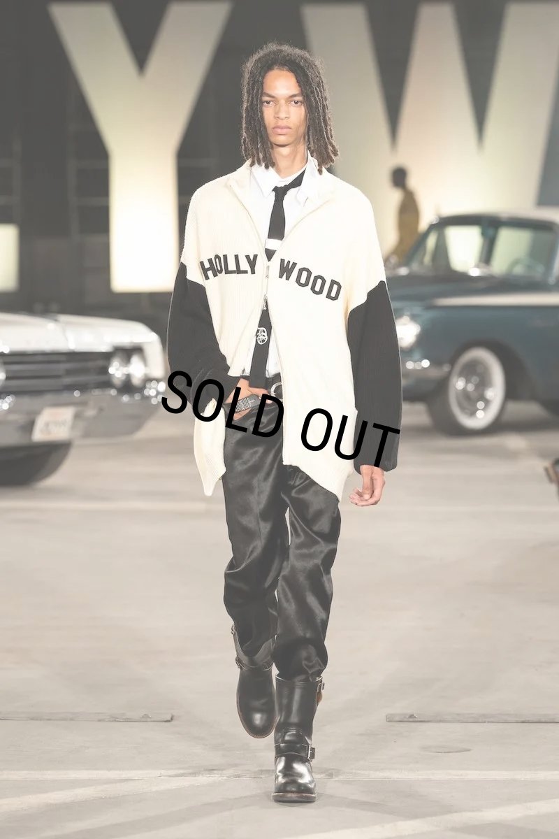 画像6: DAIRIKU/"HOLLYWOOD" Drivers Knit（White & Black）［ドライバーズニット-24春夏］ (6)