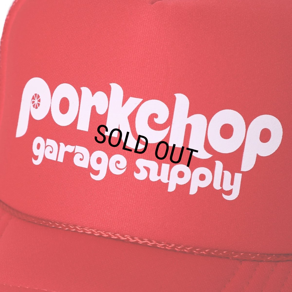 画像3: PORKCHOP/WHEEL LOGO MESH CAP（RED）［メッシュキャップ-23秋冬］ (3)