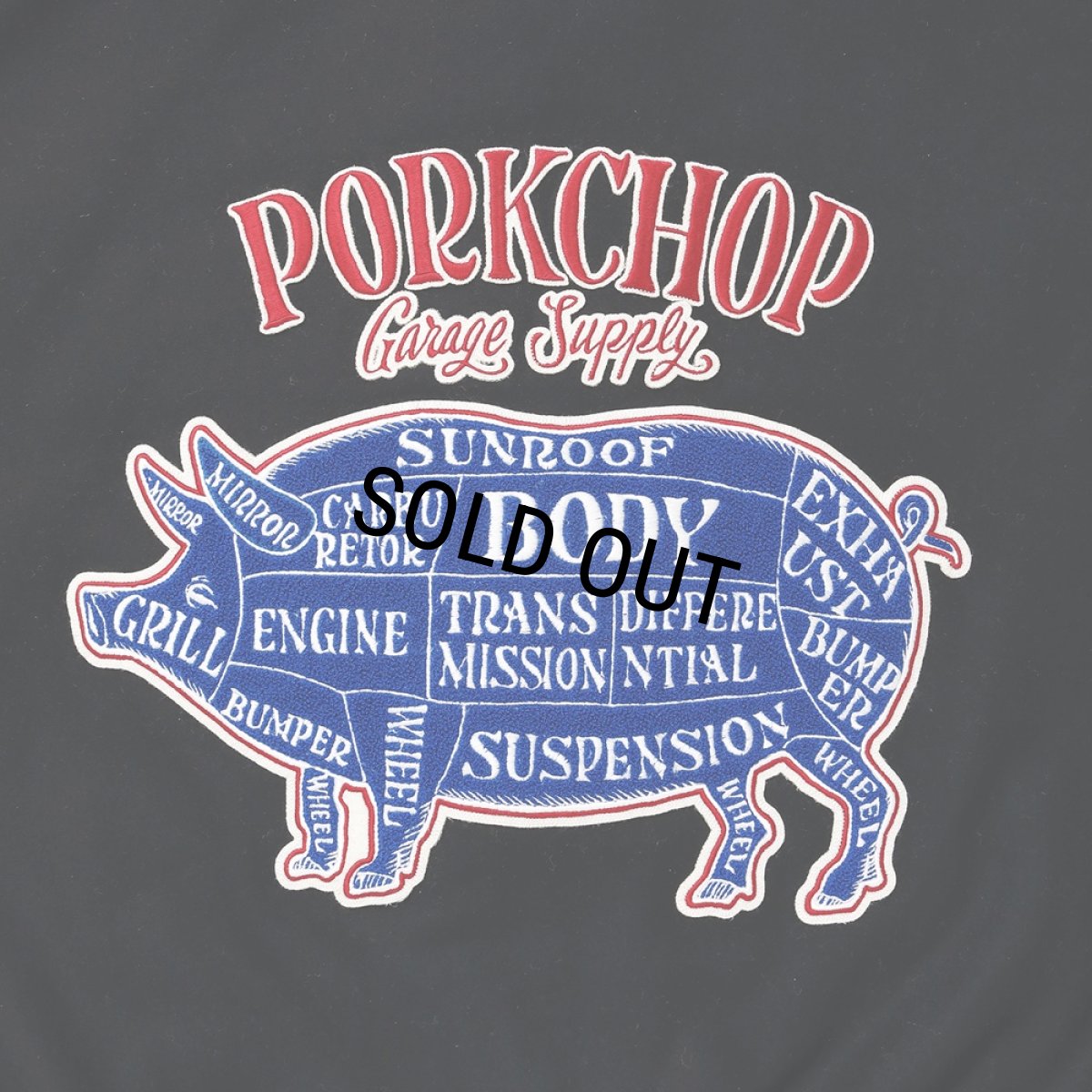 画像7: PORKCHOP/MELTON VARSITY JACKET（BLACK/BLACK）［メルトンヴァーシティJKT-24春夏］ (7)