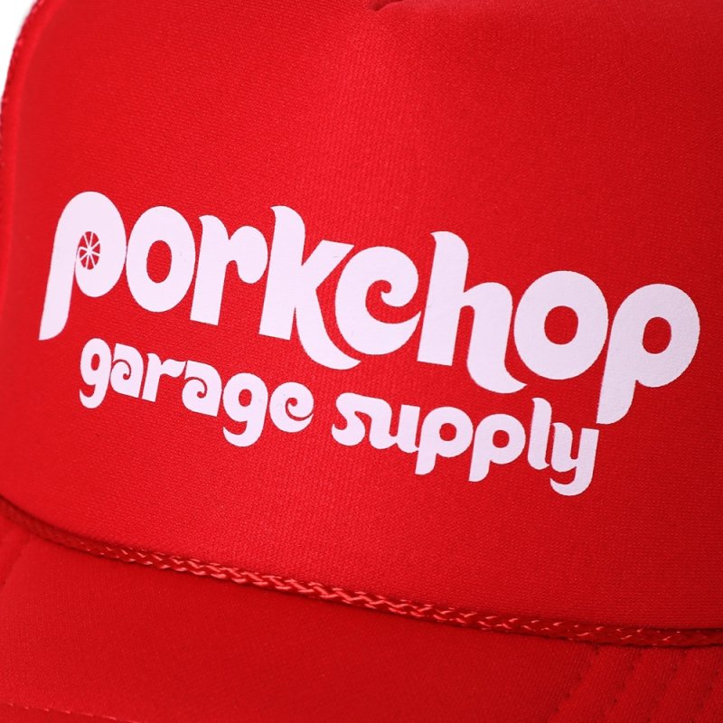 画像3: PORKCHOP/WHEEL LOGO MESH CAP（RED）［メッシュキャップ-23秋冬］