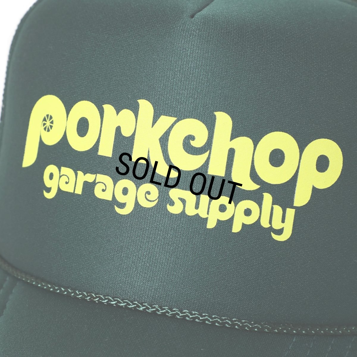 画像3: PORKCHOP/WHEEL LOGO MESH CAP（DARK GREEN）［メッシュキャップ-23秋冬］ (3)