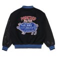 画像1: PORKCHOP/MELTON VARSITY JACKET（BLACK/BLACK）［メルトンヴァーシティJKT-24春夏］ (1)