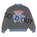 PORKCHOP/MELTON VARSITY JACKET（BLACK/BLACK）［メルトンヴァーシティJKT-24春夏］