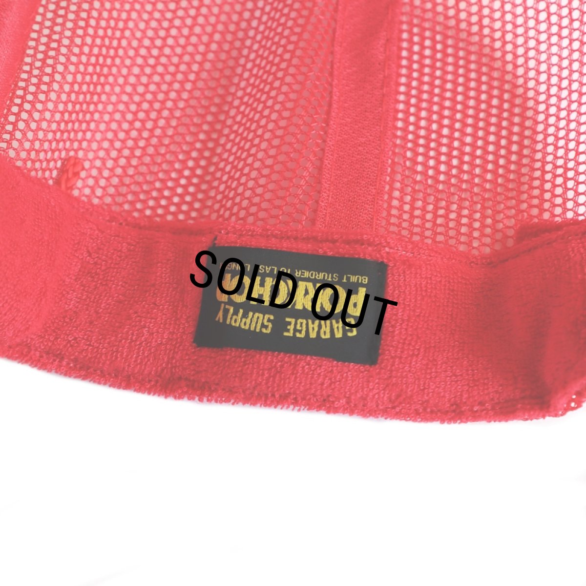 画像4: PORKCHOP/WHEEL LOGO MESH CAP（RED）［メッシュキャップ-23秋冬］ (4)