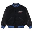 画像2: PORKCHOP/MELTON VARSITY JACKET（BLACK/BLACK）［メルトンヴァーシティJKT-24春夏］ (2)