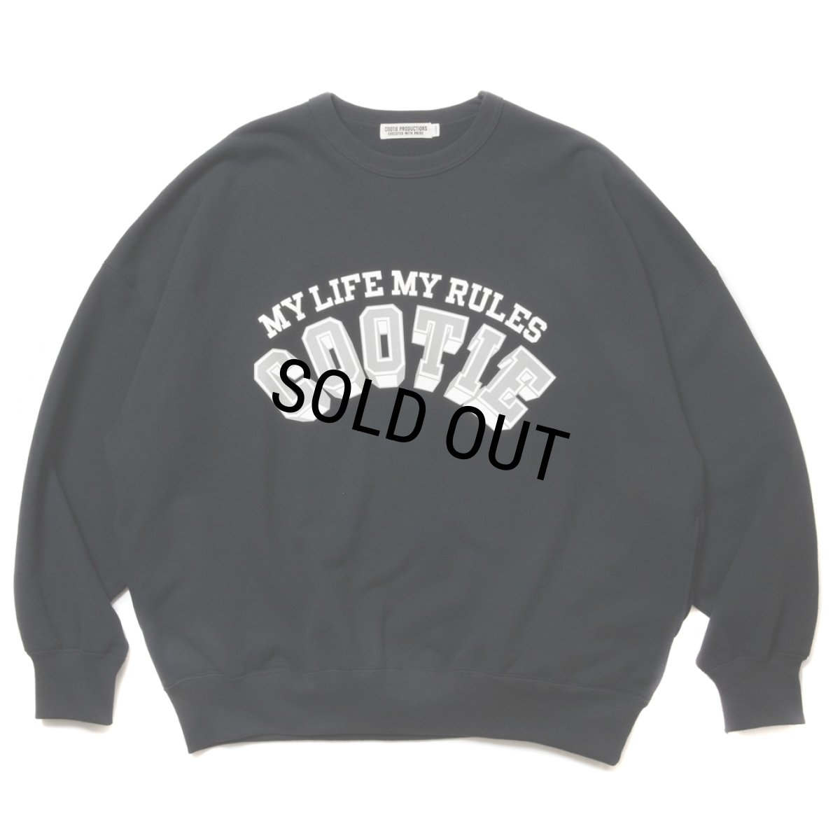 画像1: COOTIE PRODUCTIONS/Open End Yarn Print Sweat Crew（Black）［スウェットクルー-24春夏］ (1)