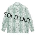 WACKO MARIA/LEOPARD OPEN COLLAR SHIRT（GREEN）［レオパードオープンカラーシャツ-24春夏］