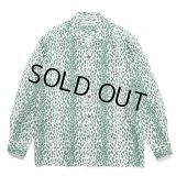 WACKO MARIA/LEOPARD OPEN COLLAR SHIRT（GREEN）［レオパードオープンカラーシャツ-24春夏］