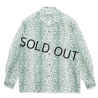 WACKO MARIA/LEOPARD OPEN COLLAR SHIRT（GREEN）［レオパードオープンカラーシャツ-24春夏］