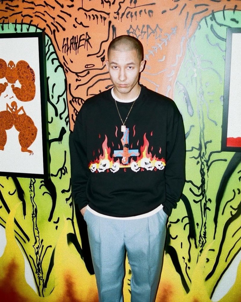 画像2: WACKO MARIA/NECKFACE / SWEAT SHIRT（BLACK）［クルーネックスウェット-24春夏］