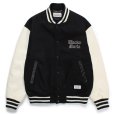 画像1: WACKO MARIA/LEATHER VARSITY JACKET（BLACK）［レザーヴァーシティJKT-24春夏］ (1)