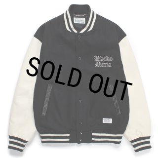 WACKO MARIA/LEATHER VARSITY JACKET（BLACK）［レザーヴァー