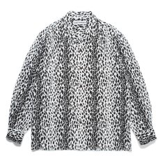 画像1: WACKO MARIA/LEOPARD OPEN COLLAR SHIRT（BLACK）［レオパードオープンカラーシャツ-24春夏］ (1)